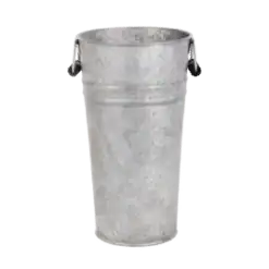 Oud zinken vaas met handvaten