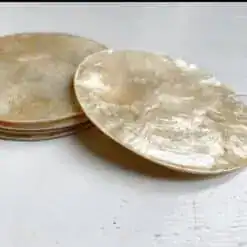 Schelpenbordje Capiz goudkleur
