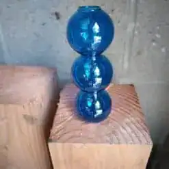 Glazen vaasje/kandelaar blauw
