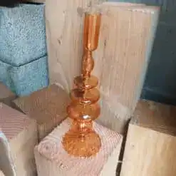 Kandelaar bol 3 schijven oranje